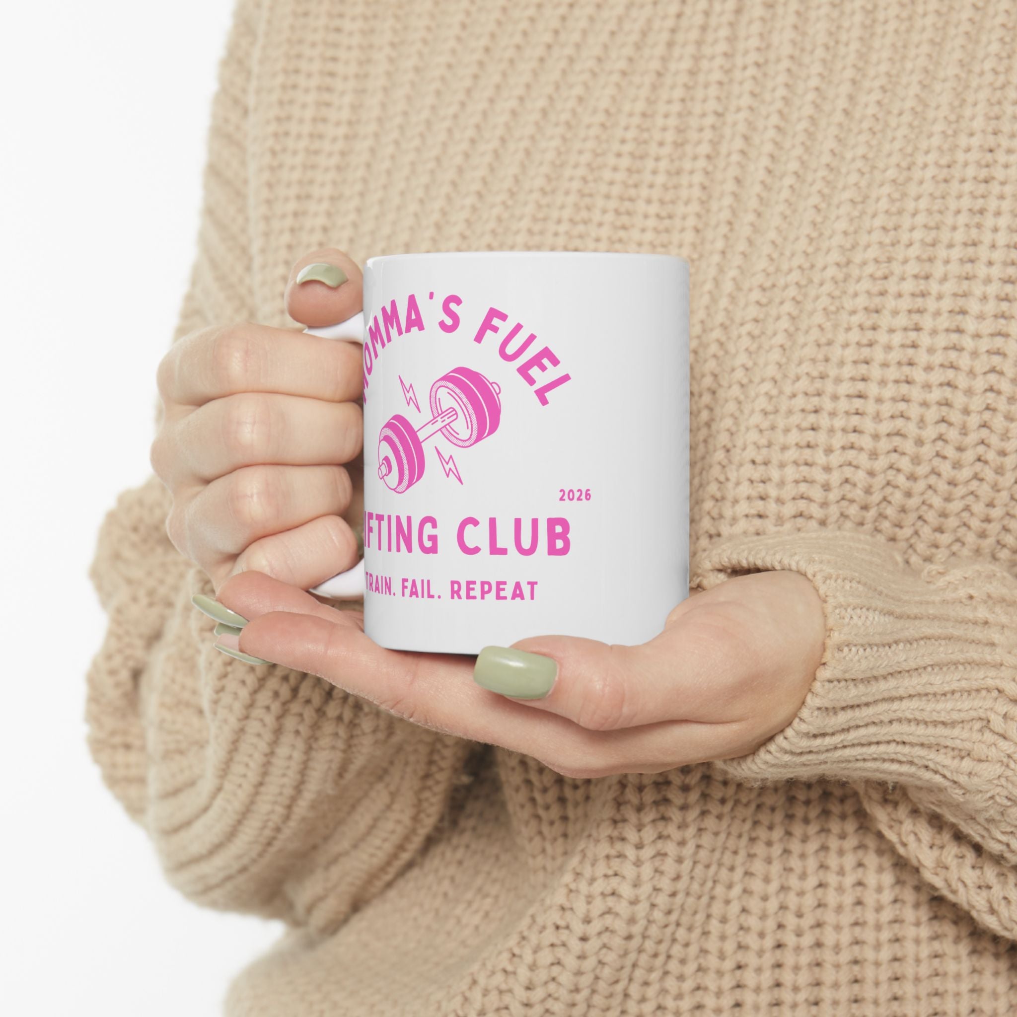 Fitness Mug — "Mom Fuel" Lifting Club Ceramic Coffee Mug (11oz & 15oz)