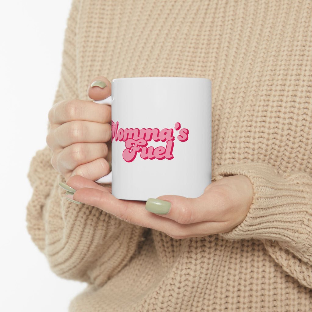 Momma's Fuel Ceramic Mug — Elegant & Cute Cup to Kickstart Morning for Moms (11oz & 15oz)