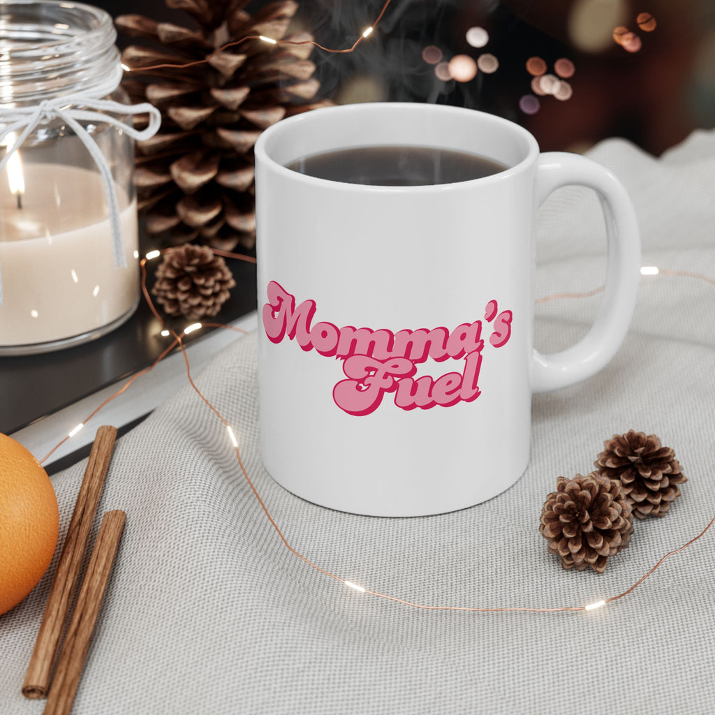 Momma's Fuel Ceramic Mug — Elegant & Cute Cup to Kickstart Morning for Moms (11oz & 15oz)