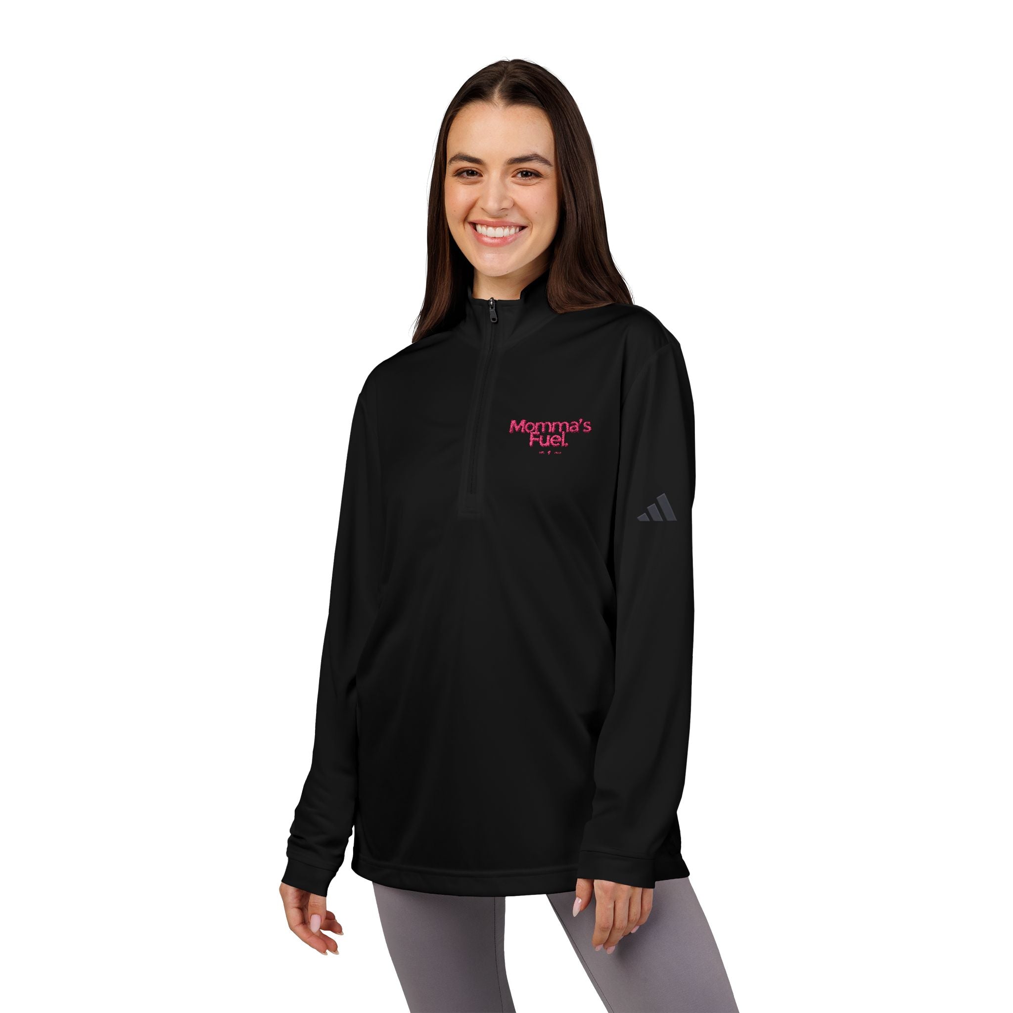 Momma's Fuel Embroidered Quarter-Zip Pullover