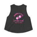 Momma's Fuel Lifting Club Crop Top — Women's Fitness Tank, "Train. Fail. Repeat."