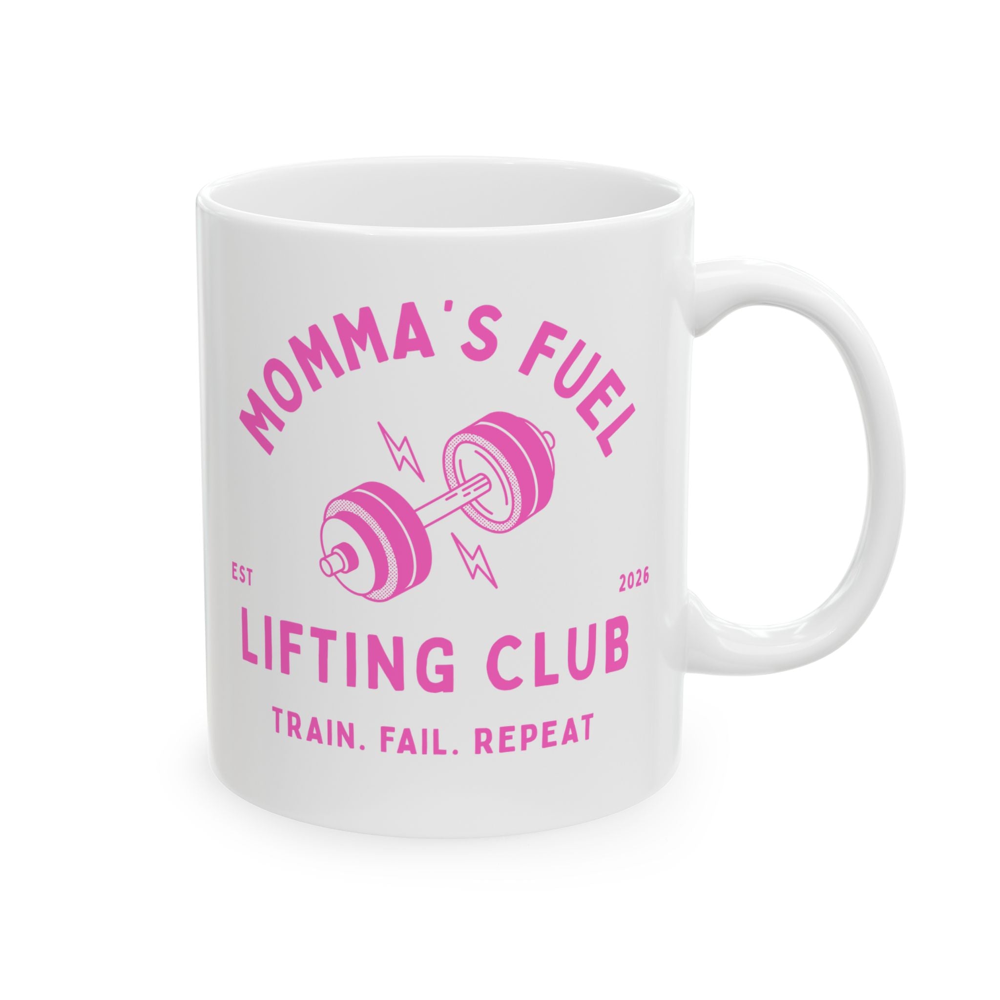 Fitness Mug — "Mom Fuel" Lifting Club Ceramic Coffee Mug (11oz & 15oz)
